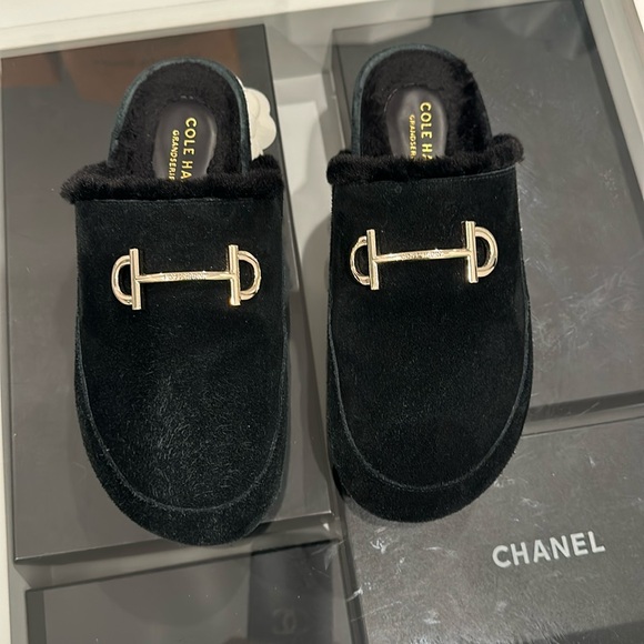 FAUX FUR COLE HAAN SLIPPERS - Picture 1 of 7